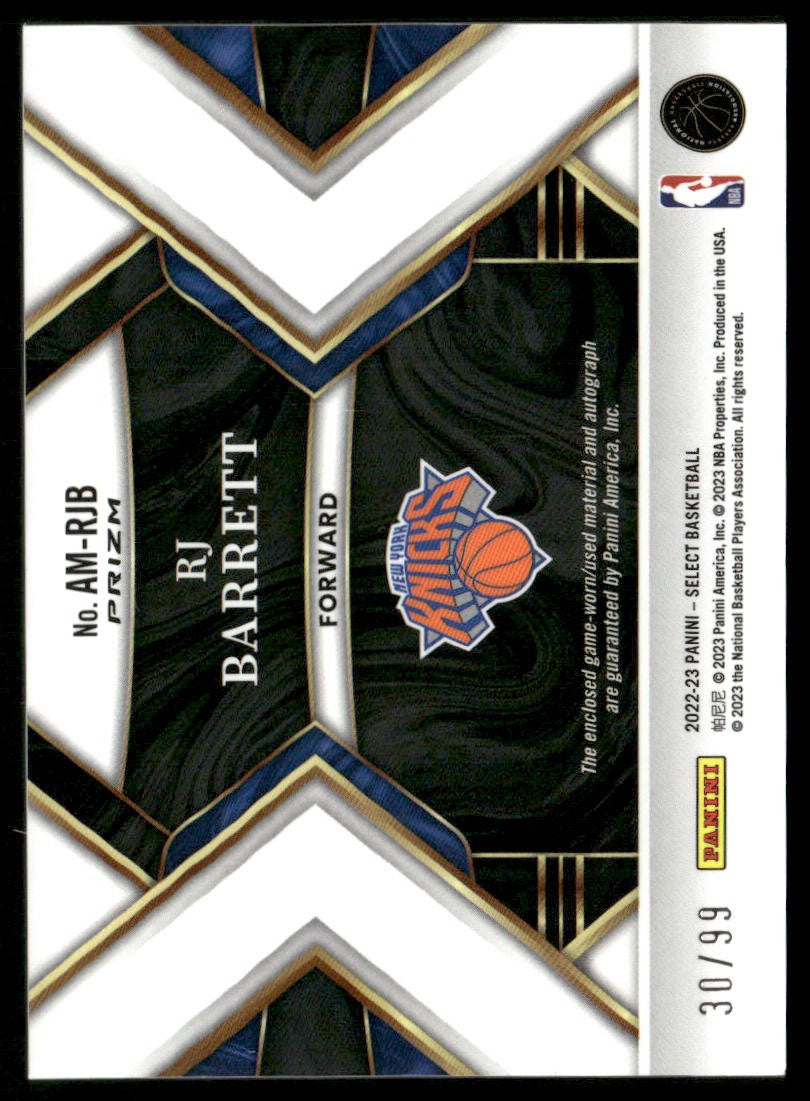 2022-23 Panini Select RJ Barrett Purple RPA /99 #AM-RJB