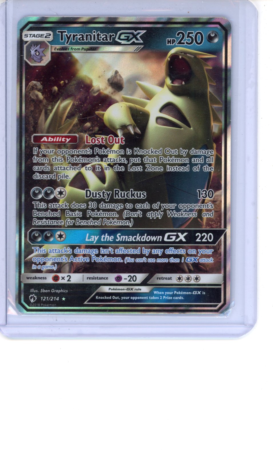 Tyranitar GX #121 Pokemon Lost Thunder LP