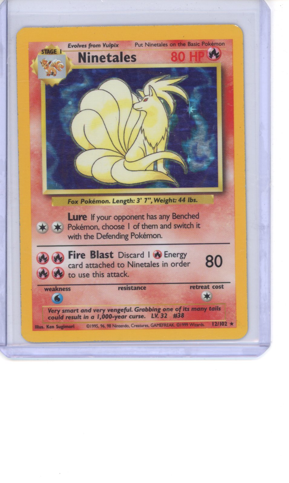 Ninetales #12 Pokemon Base Set LP
