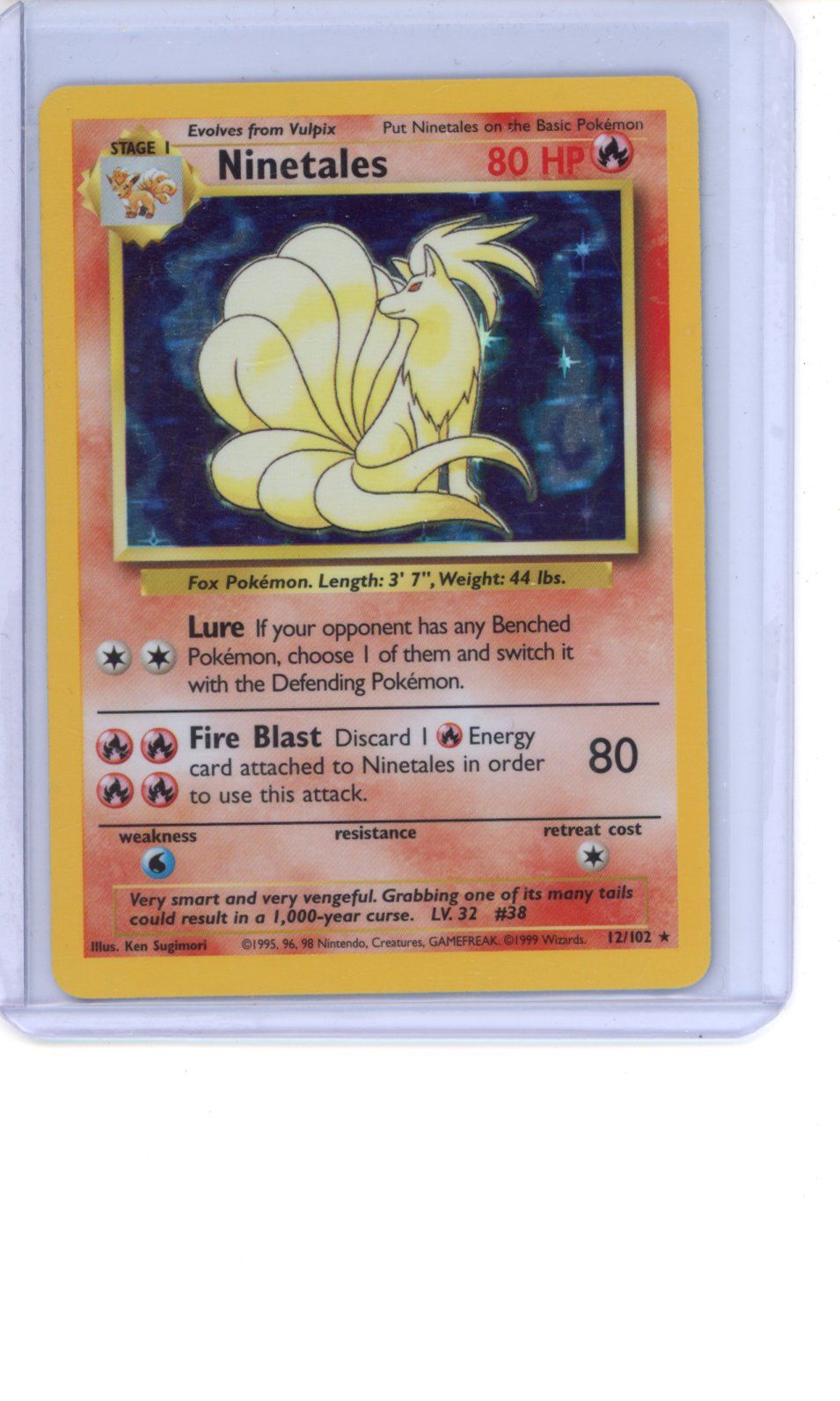 Ninetales #12 Pokemon Base Set LP