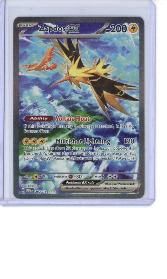 Zapdos ex #202 Pokemon Scarlet & Violet 151 NM