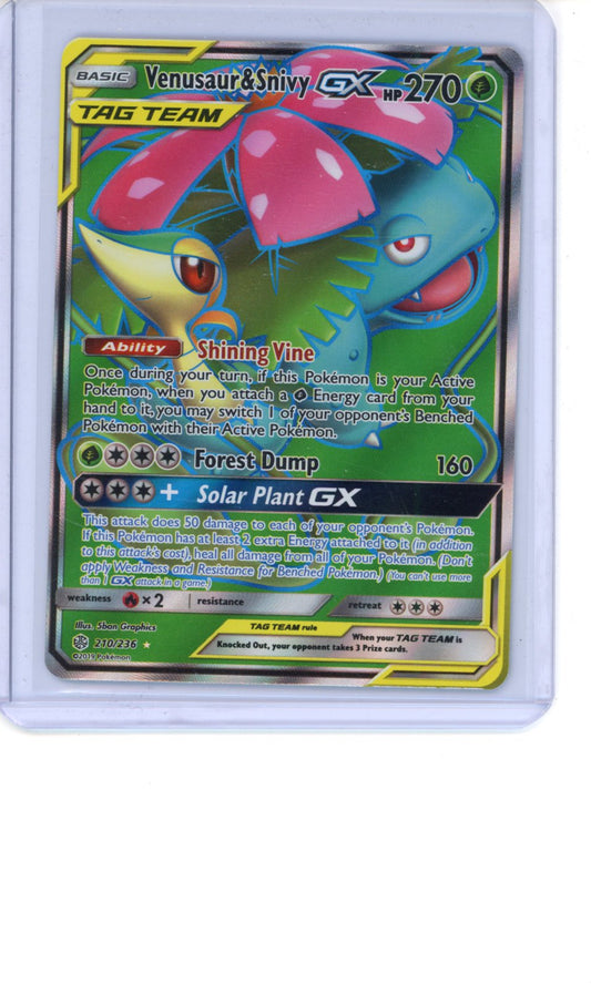 Venusaur & Snivy GX (Full Art) - SM - Cosmic Eclipse NM
