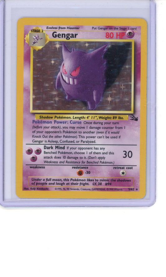 Gengar #5 Pokemon Fossil Holo HP