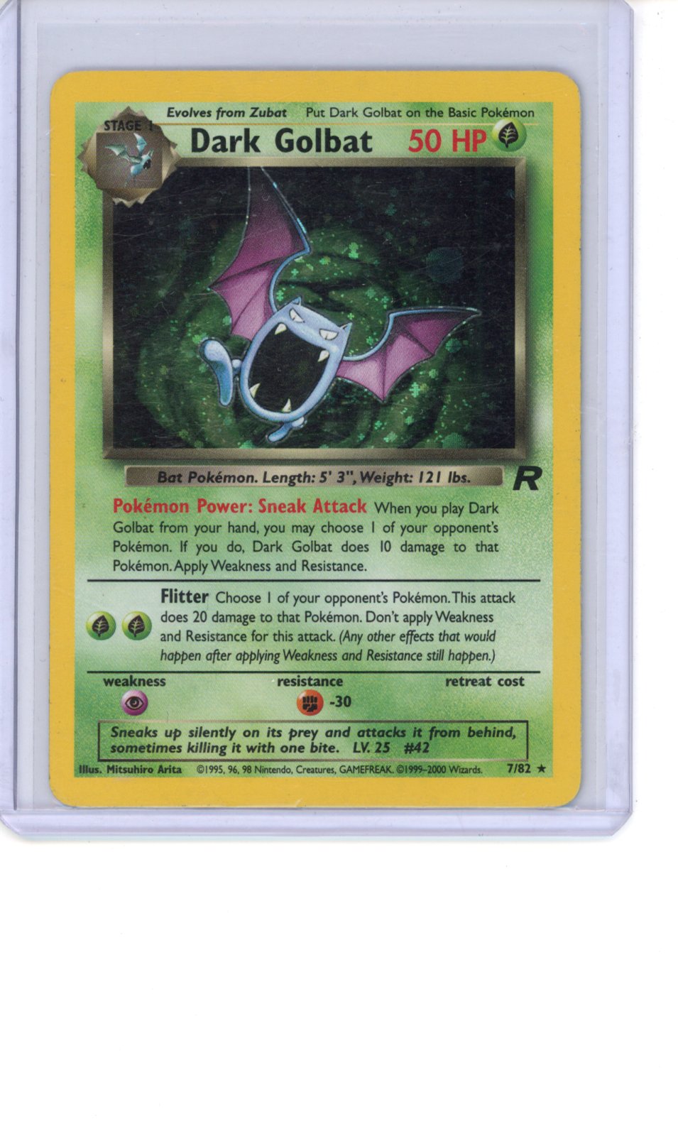 Dark Golbat #7 Pokemon Team Rocket HP