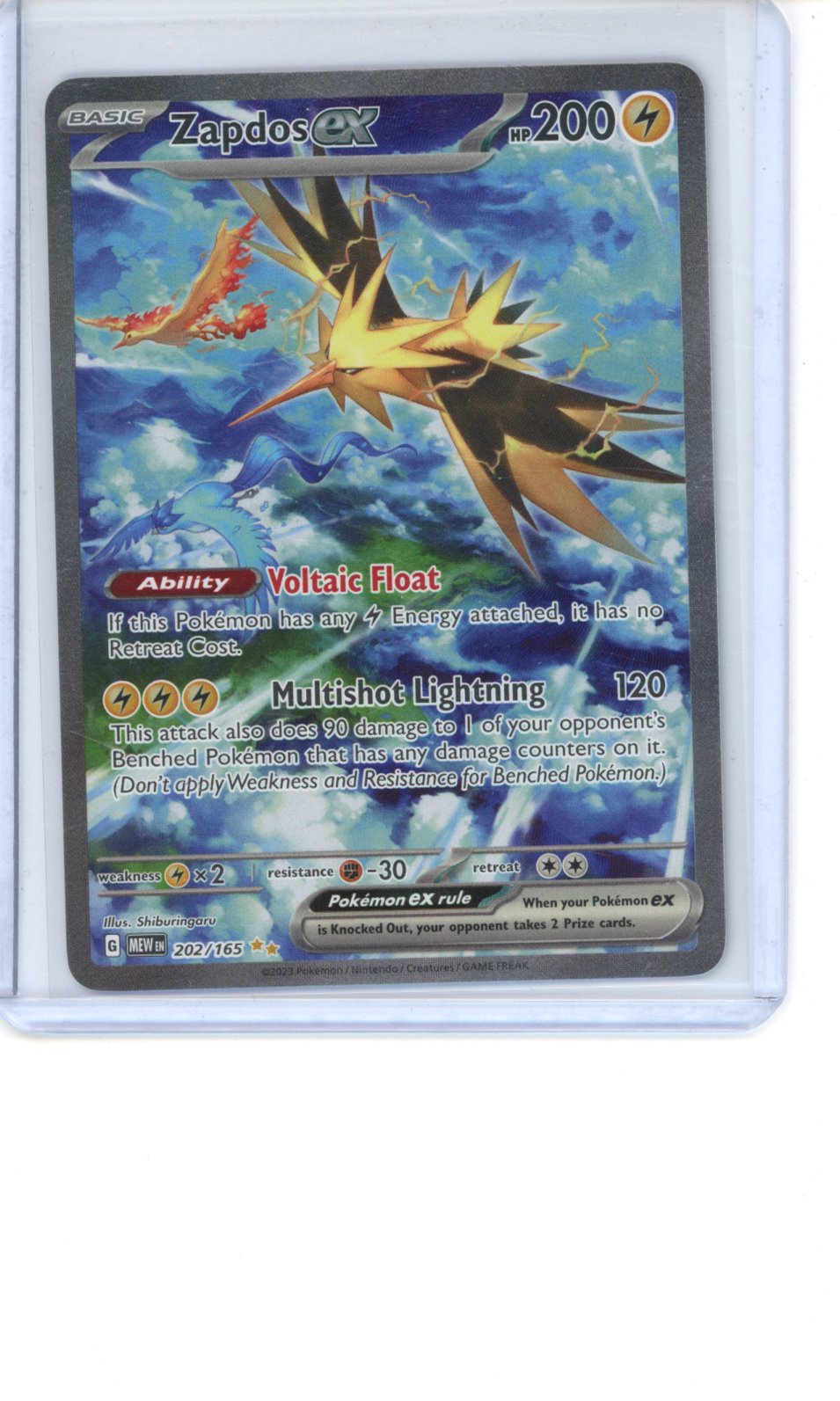 Zapdos ex 202 Pokemon 151 NM