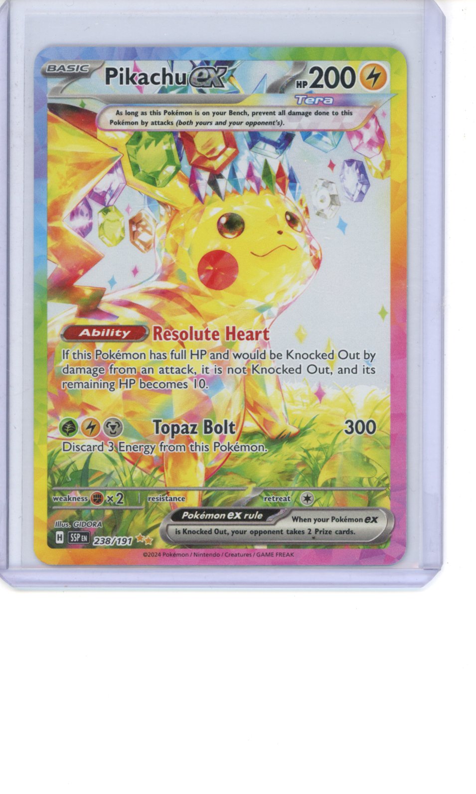 Pikachu ex #238 Pokemon Surging Sparks NM